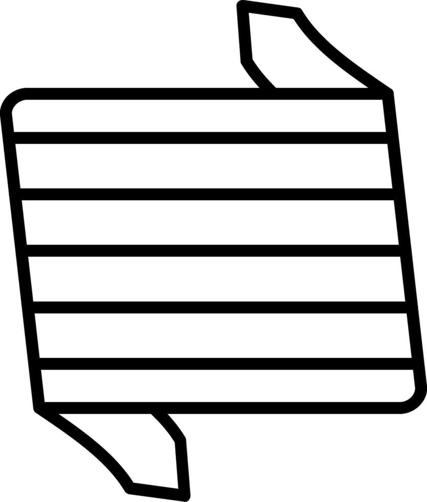 Folded Ribbon Line Icon vector