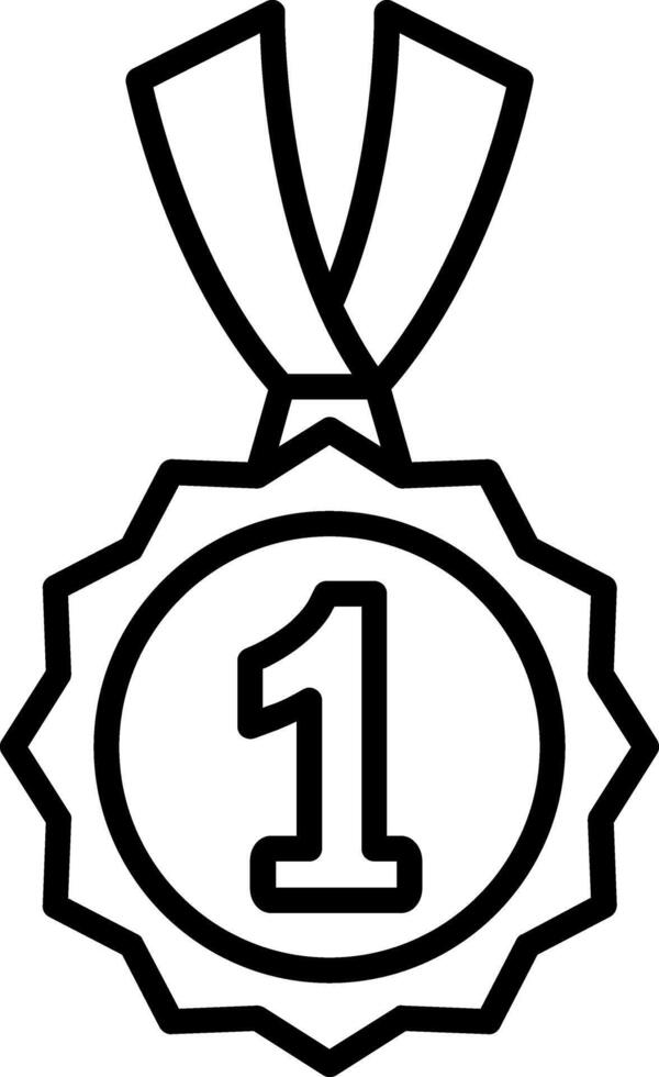 1st Prize Line Icon vector