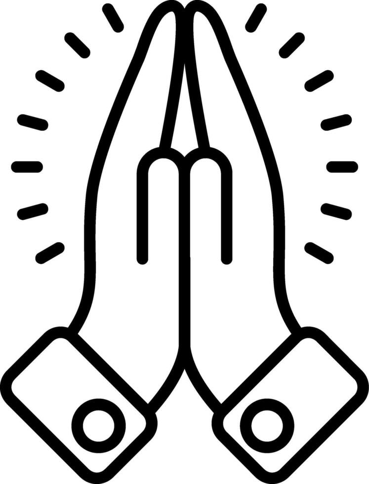 Praying Line Icon vector