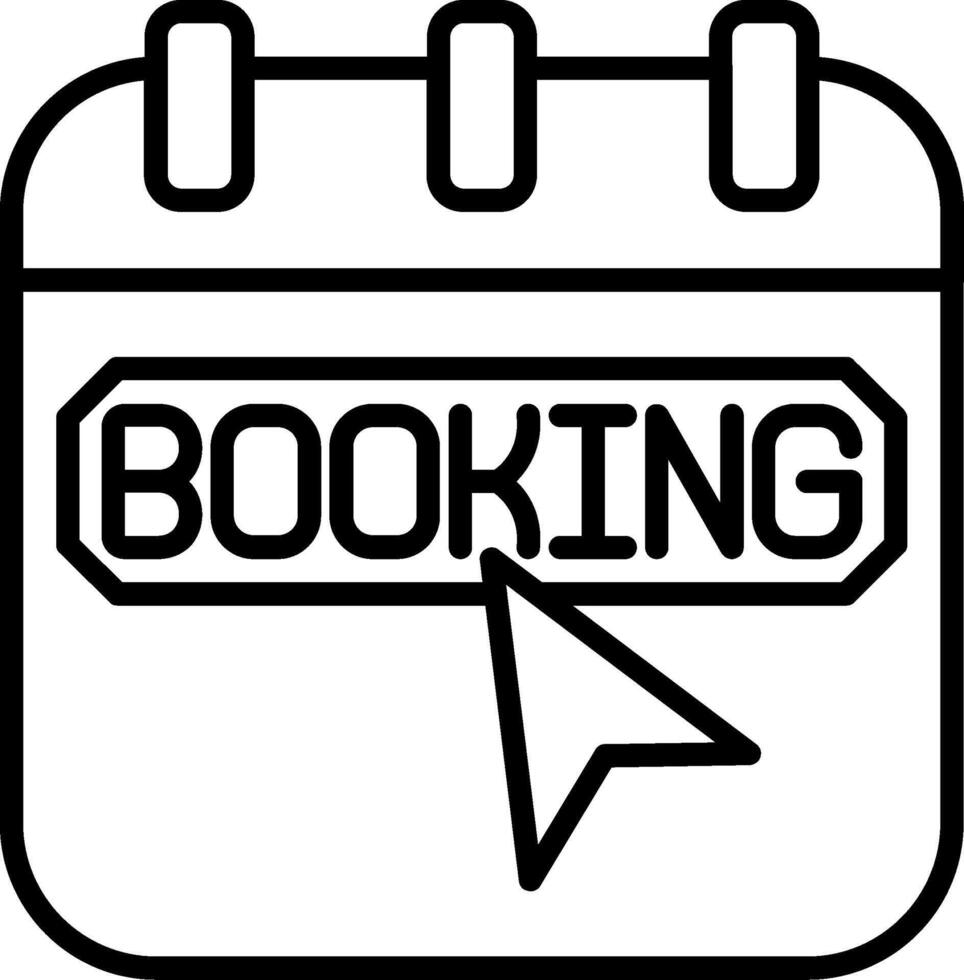 Booking Line Icon vector