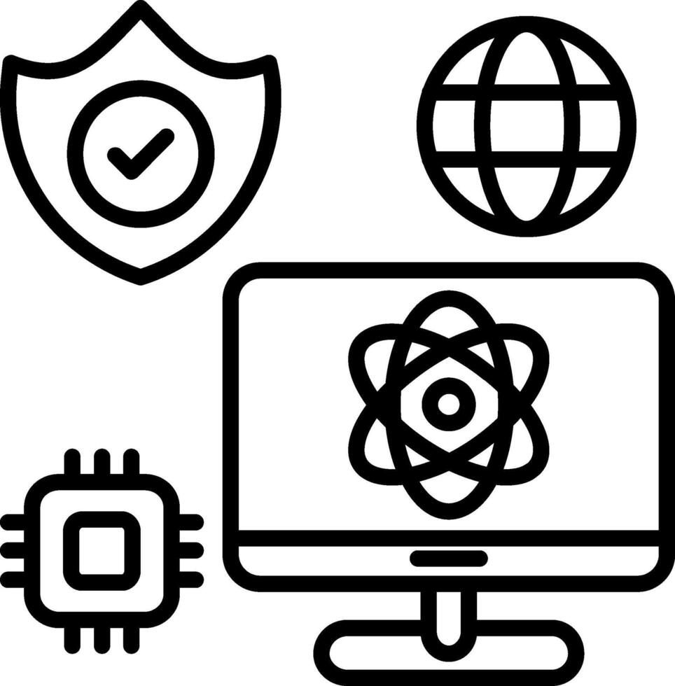 Computer Line Icon vector