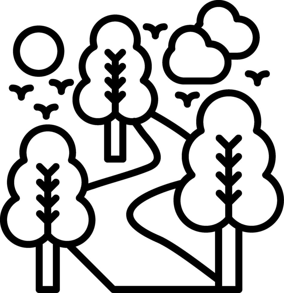 Forest Line Icon vector