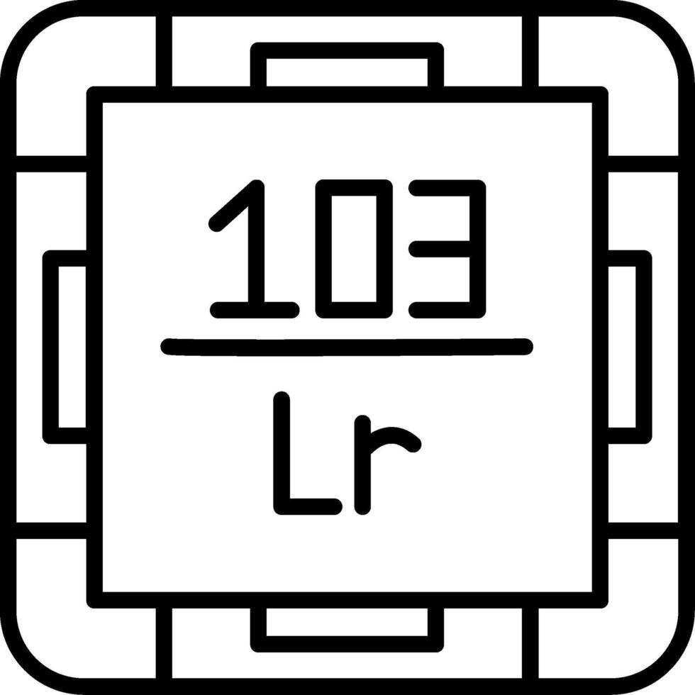 Lawrencium Line Icon vector