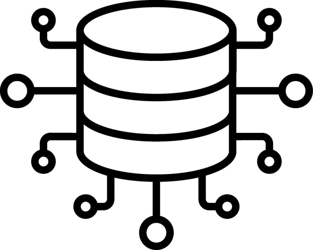 Database Line Icon vector