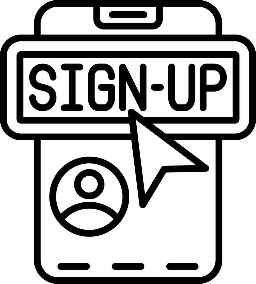Signup Line Icon vector