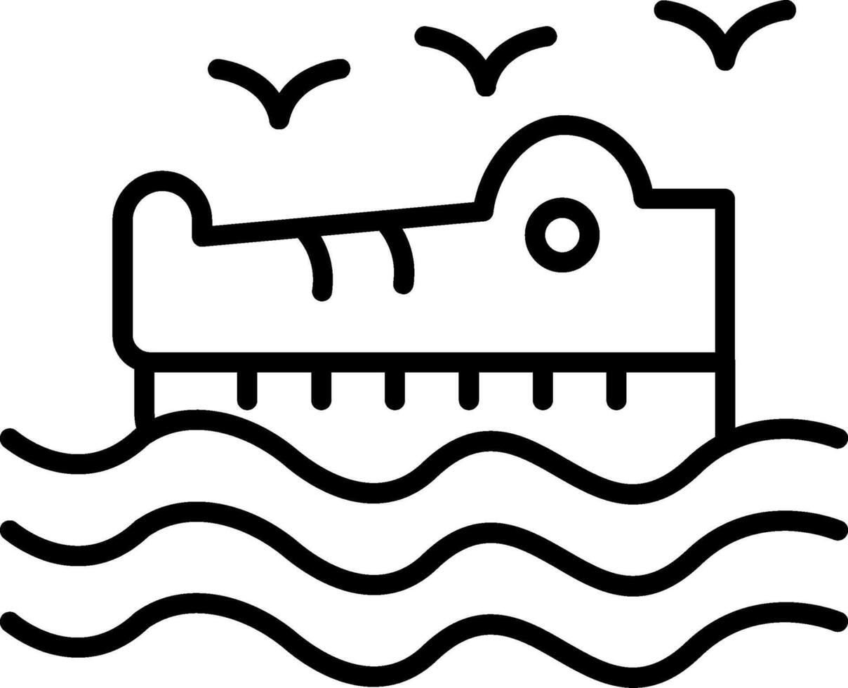 Crocodile Line Icon vector