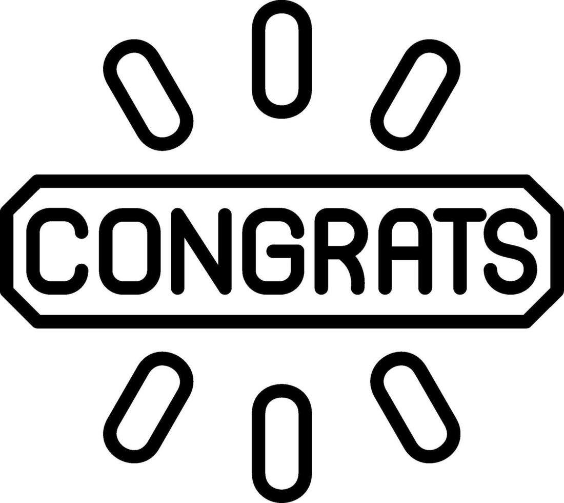 Congrats Line Icon vector