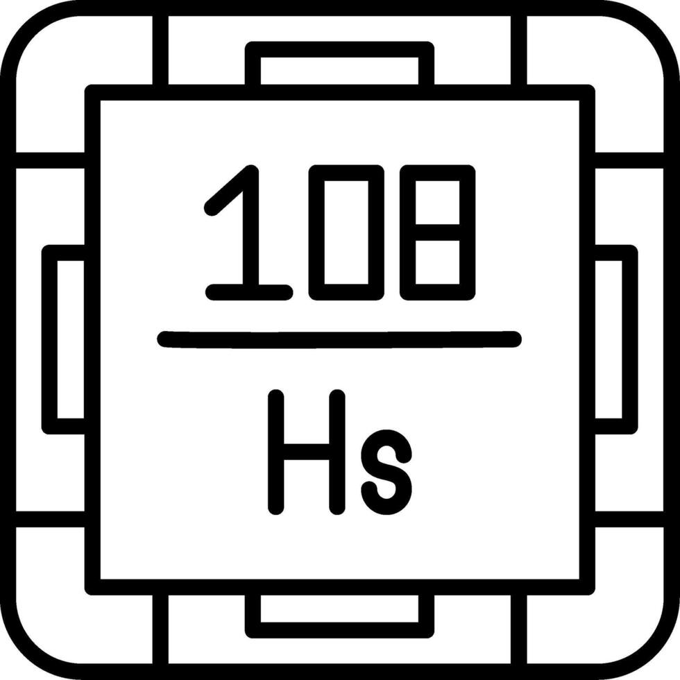 Hassium Line Icon vector