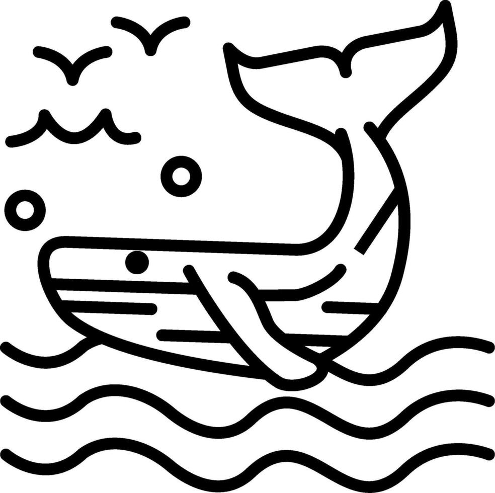 Whale Line Icon vector