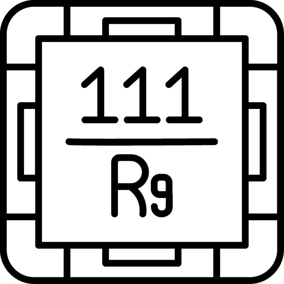 Roentgenium Line Icon vector