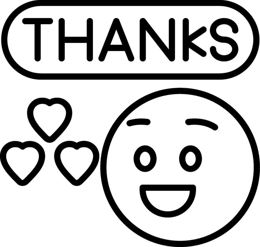 Thank You Line Icon vector