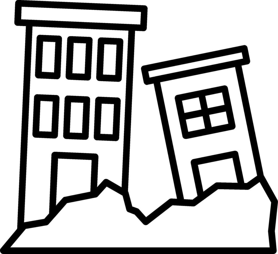 Earthquake Line Icon vector