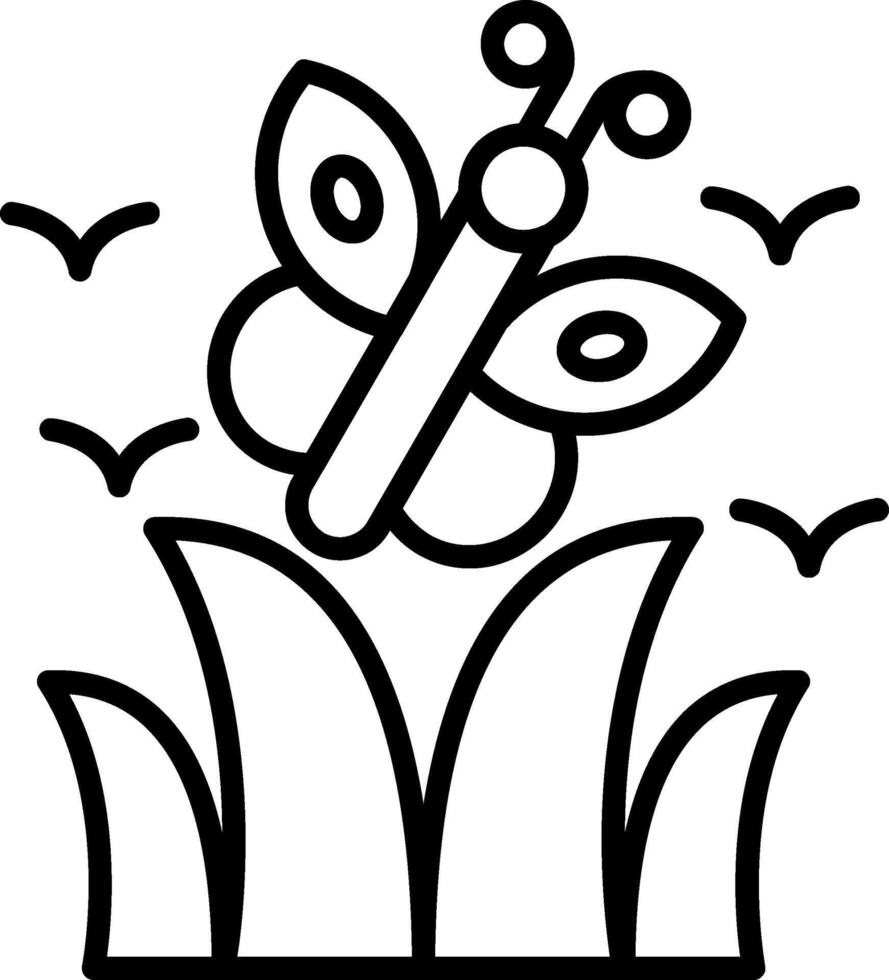 Butterfly Line Icon vector