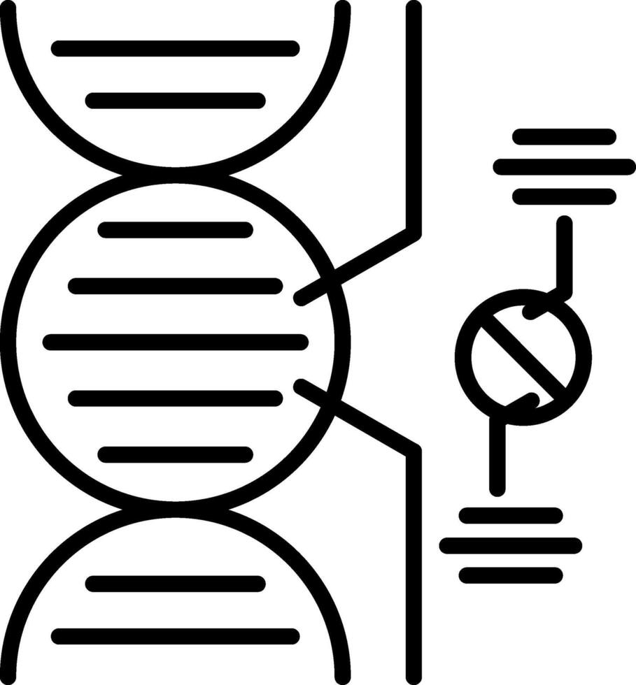 Dna Line Icon vector