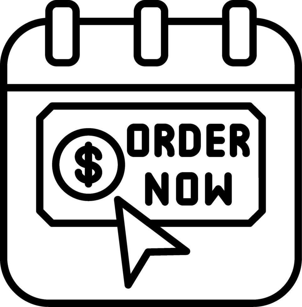 Order Now Line Icon vector