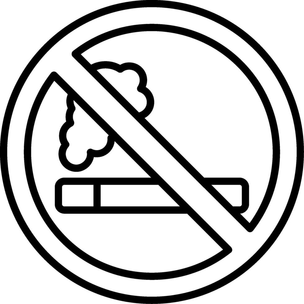 No Smoking Line Icon vector
