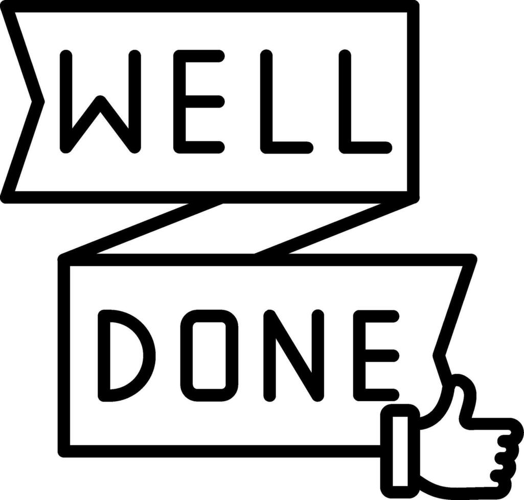 Well Done Line Icon vector