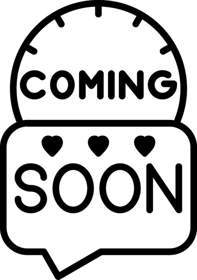 Coming Soon Line Icon vector