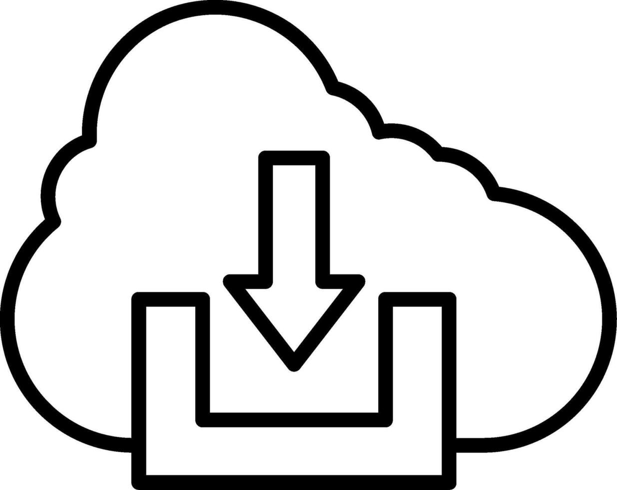 Cloud Download Line Icon vector