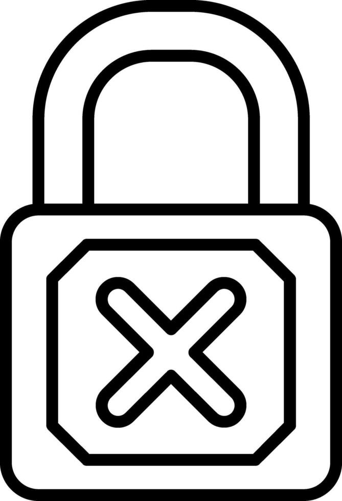 Padlock Line Icon vector