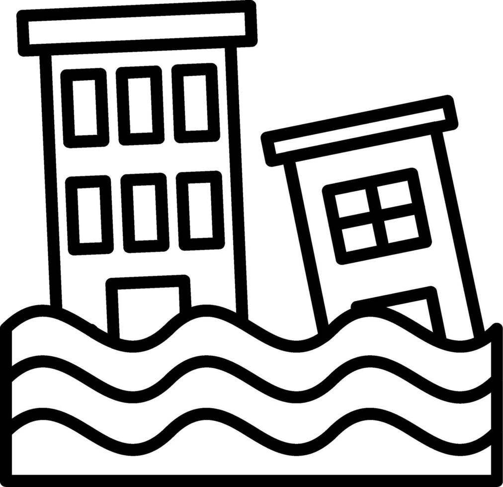 Flood Line Icon vector