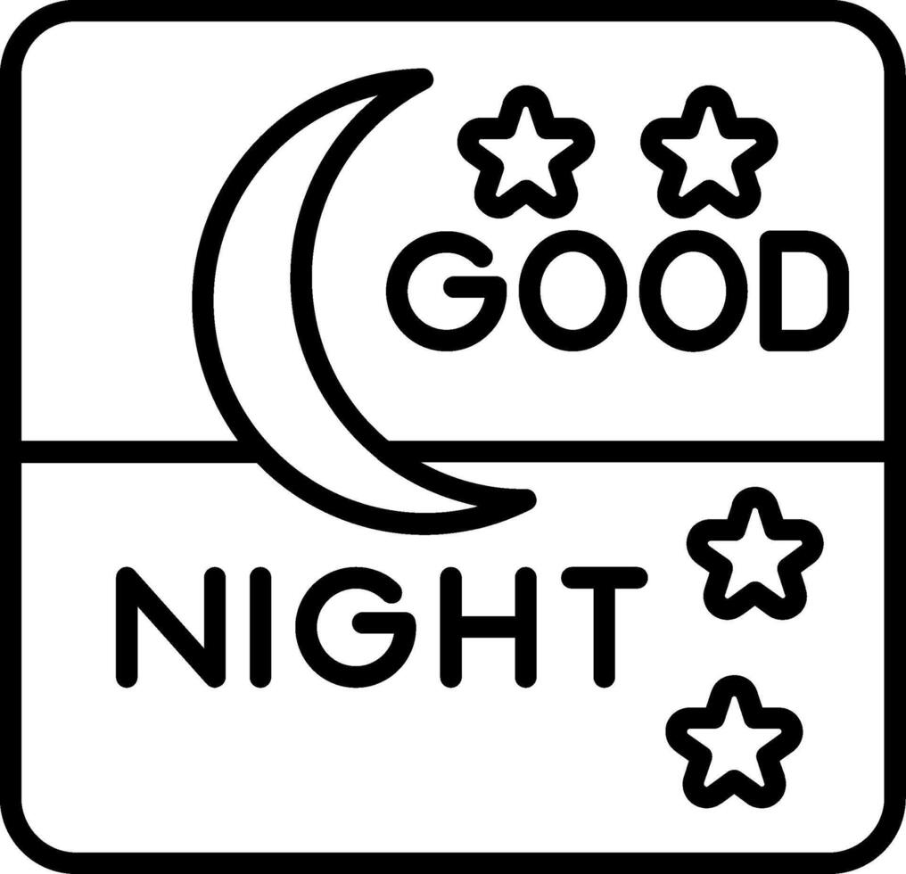 Good Night Line Icon vector