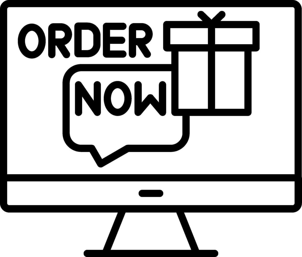 Order Now Line Icon vector