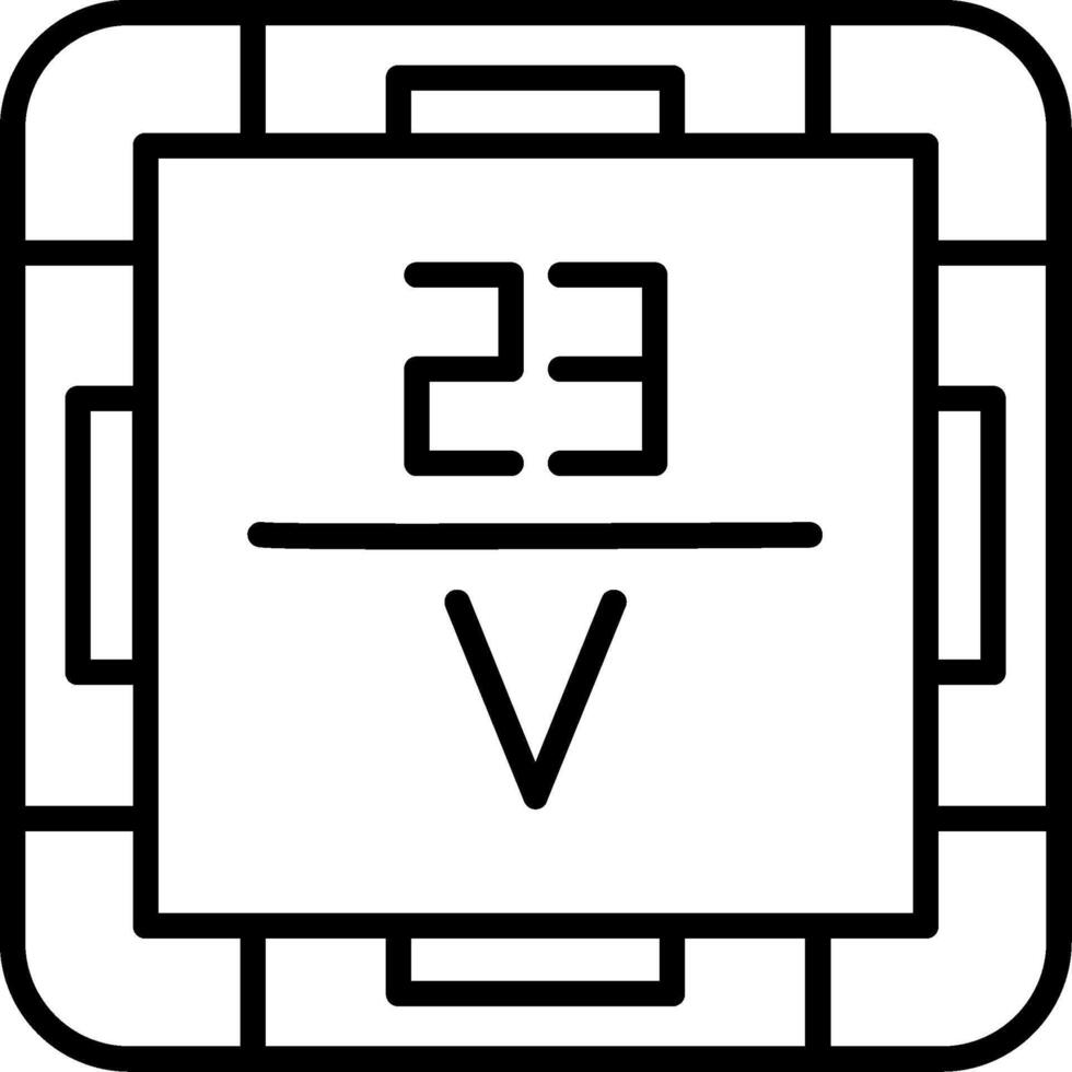 Vanadium Line Icon vector