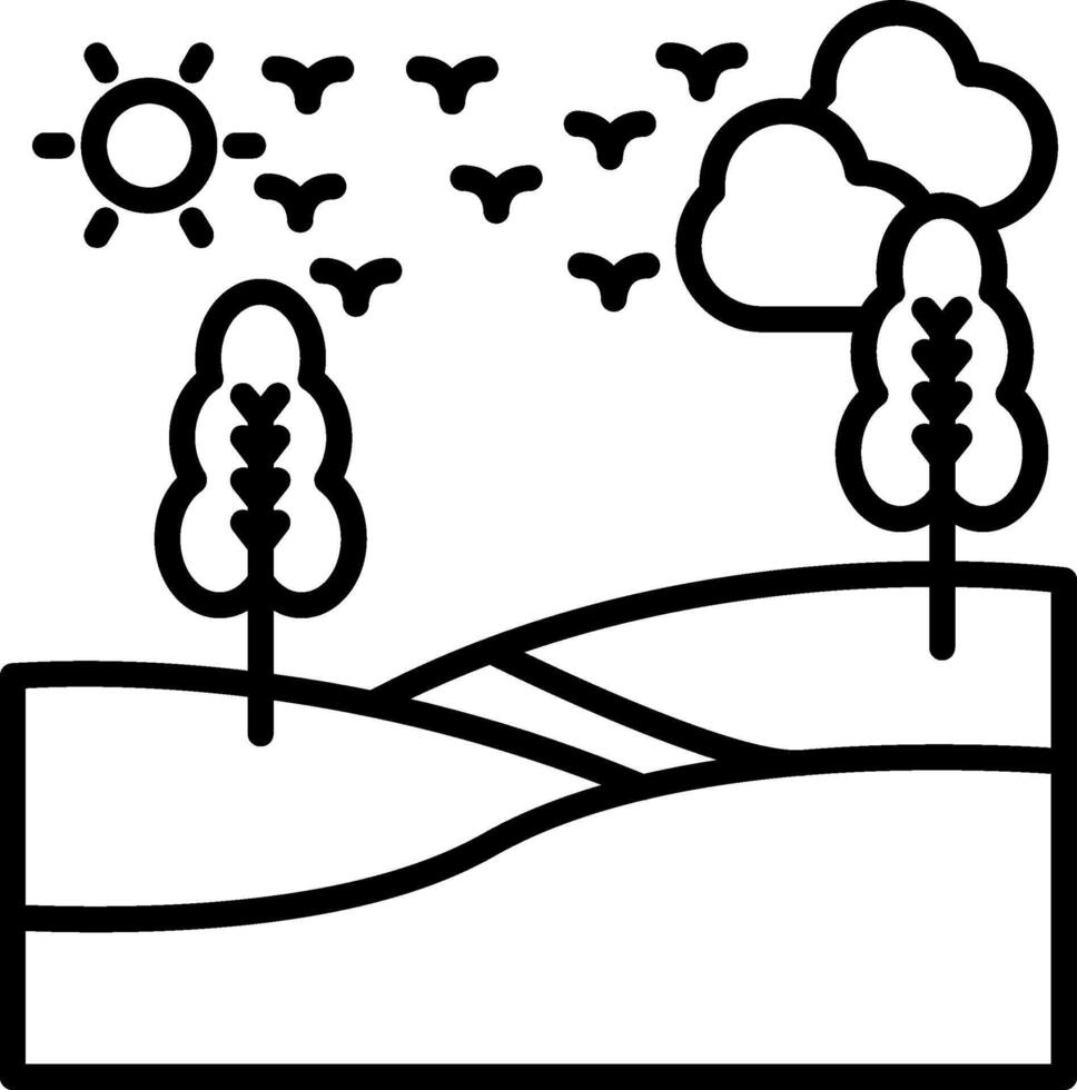Desert Line Icon vector