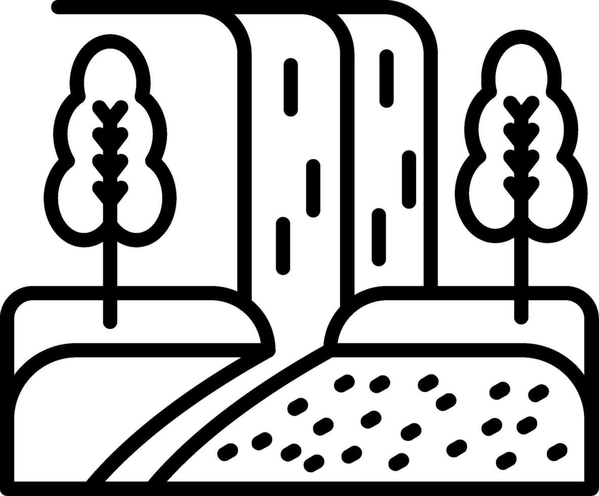 Waterfall Line Icon vector
