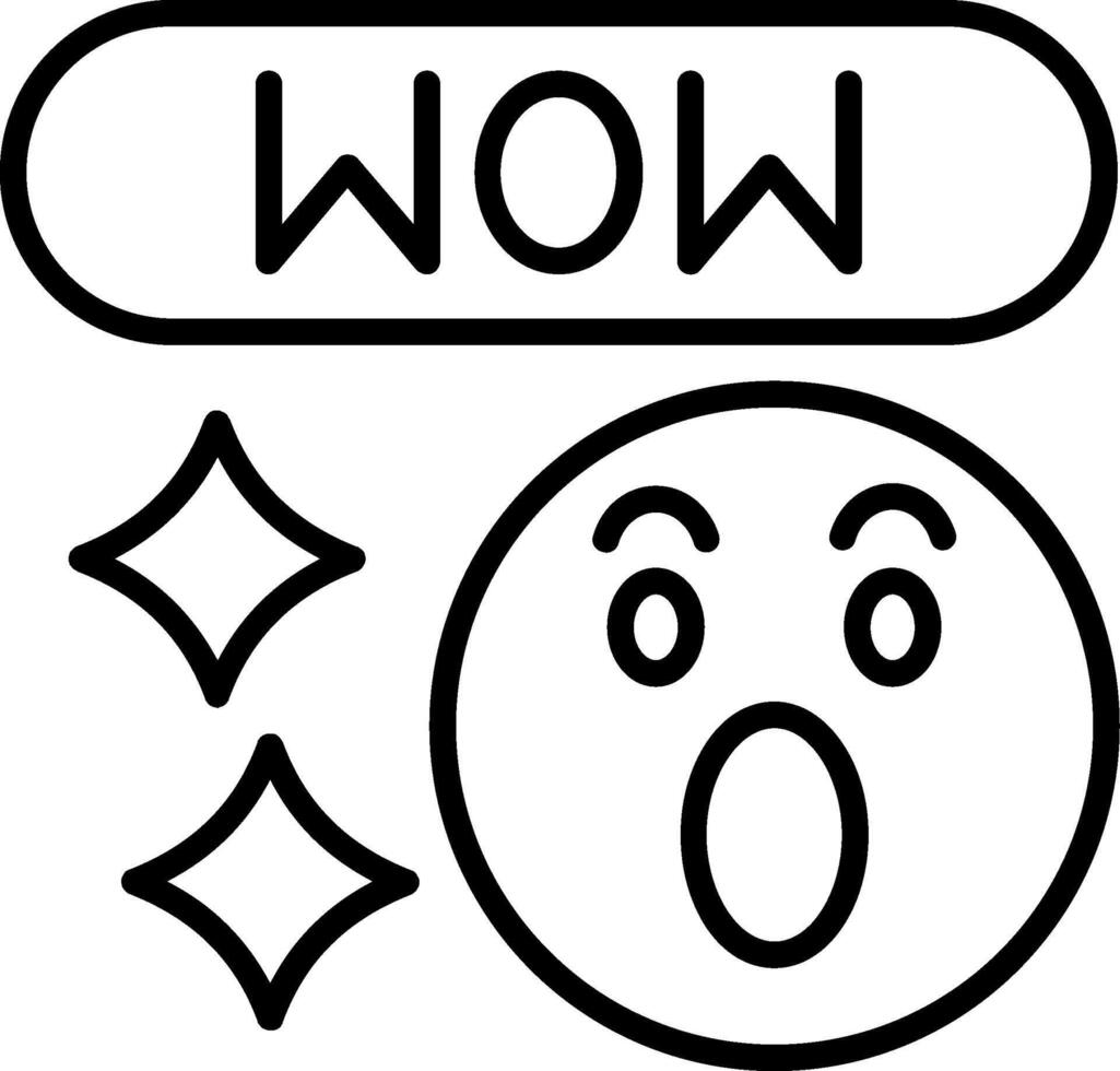 Wow Line Icon vector