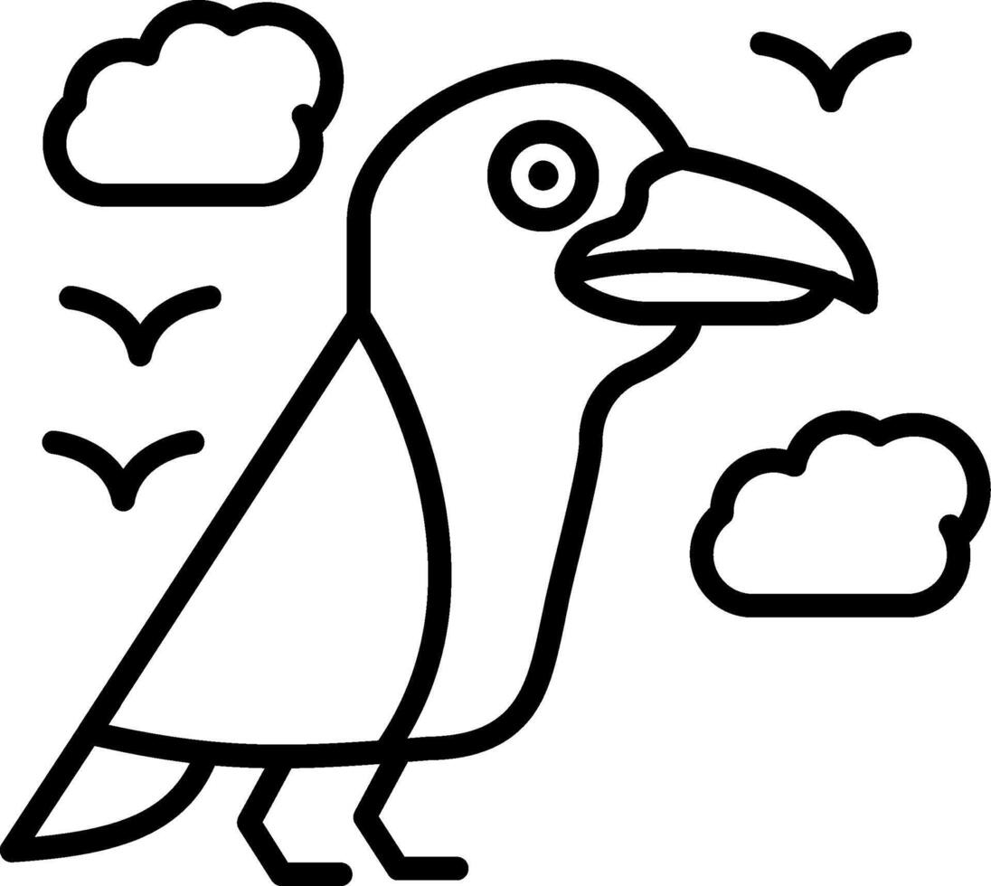 Crow Line Icon vector