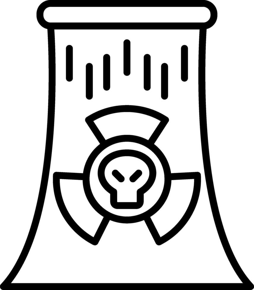 Nuclear Line Icon vector