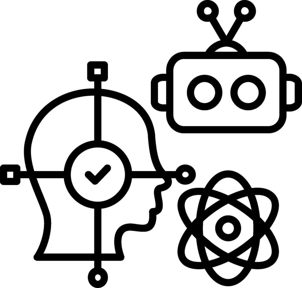 Facial Recognition Line Icon vector