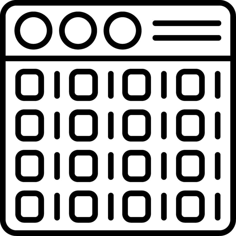 Binary Line Icon vector