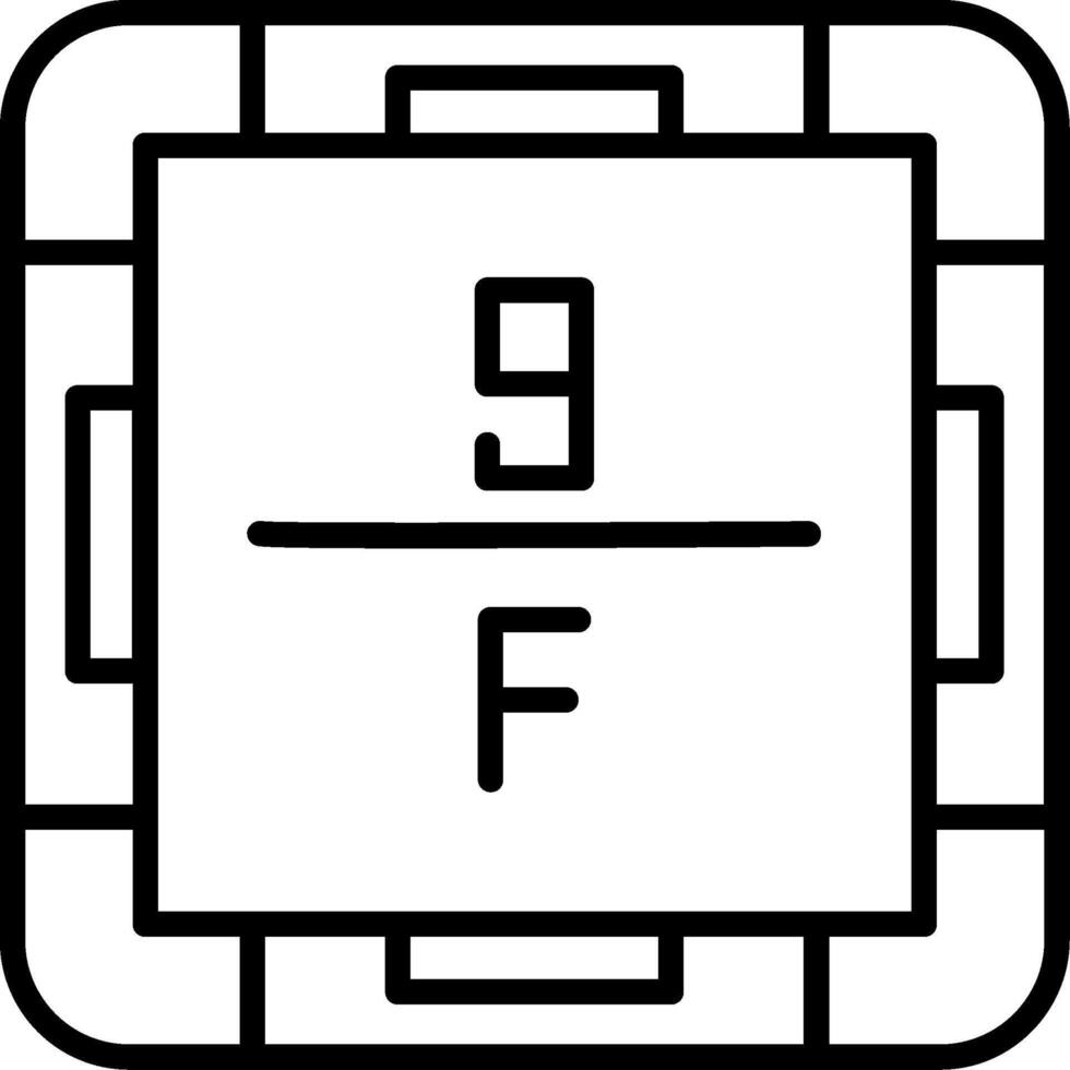 Fluorine Line Icon vector