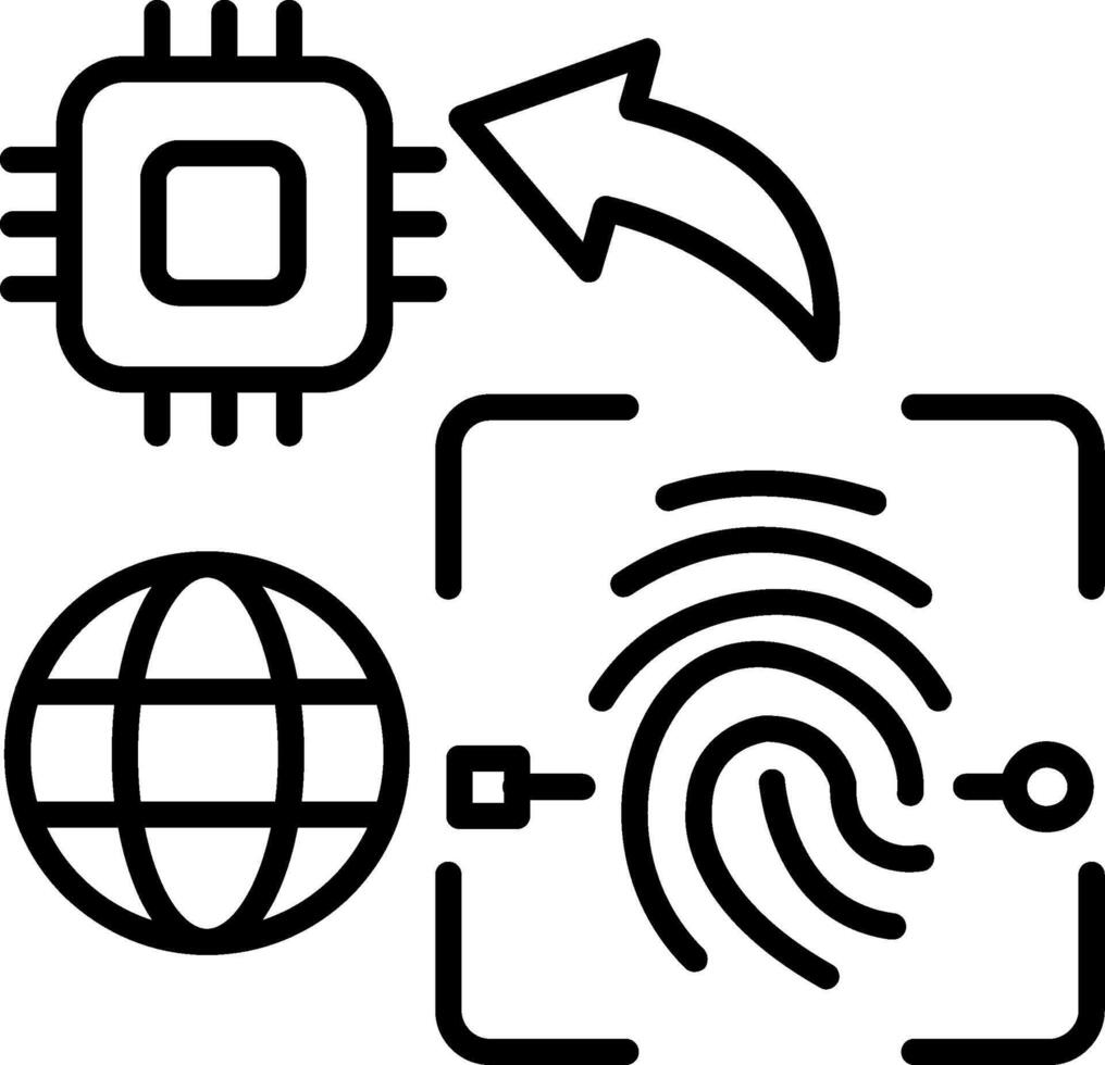 Biometric Line Icon vector