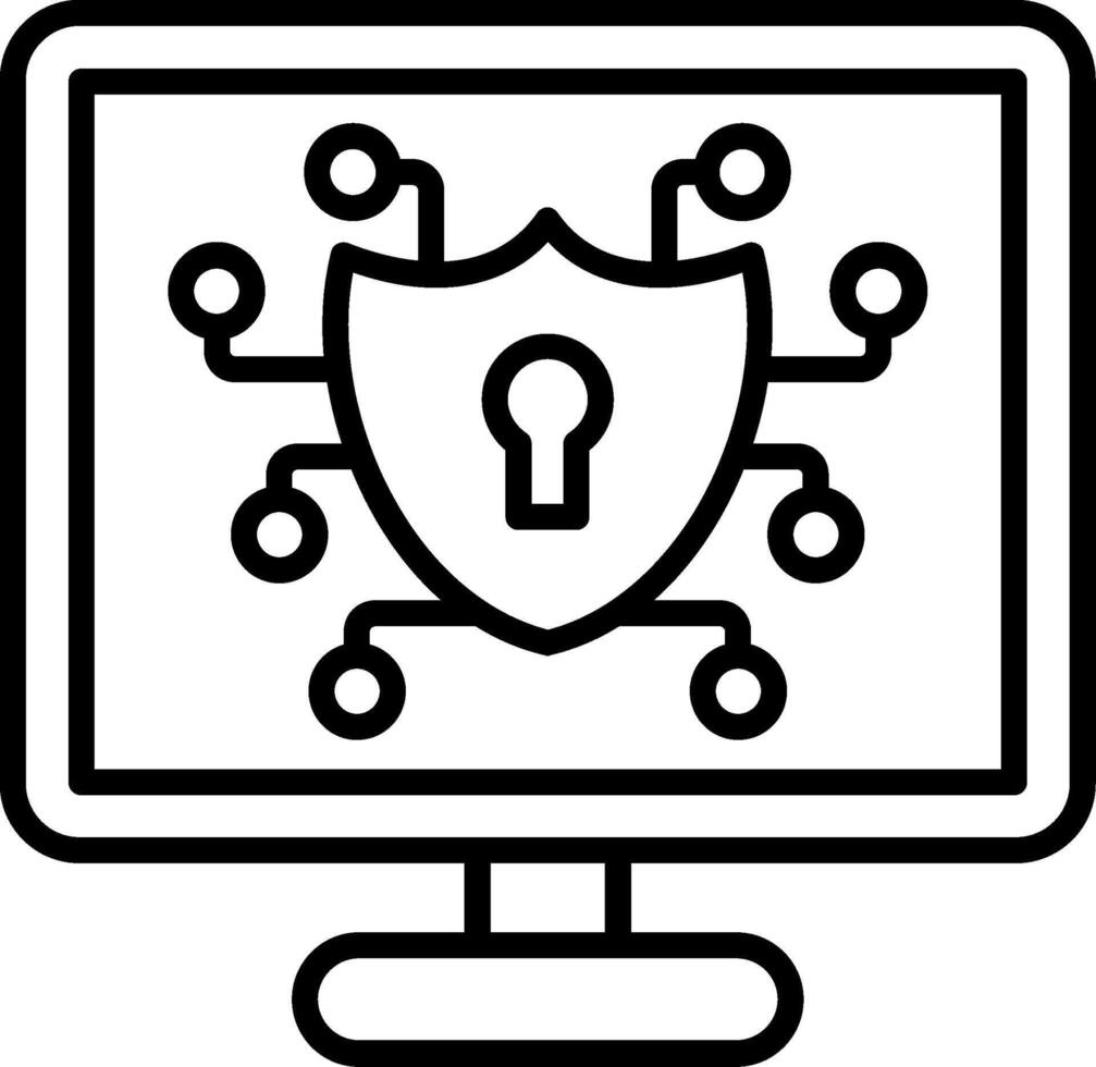 Data Protection Line Icon vector