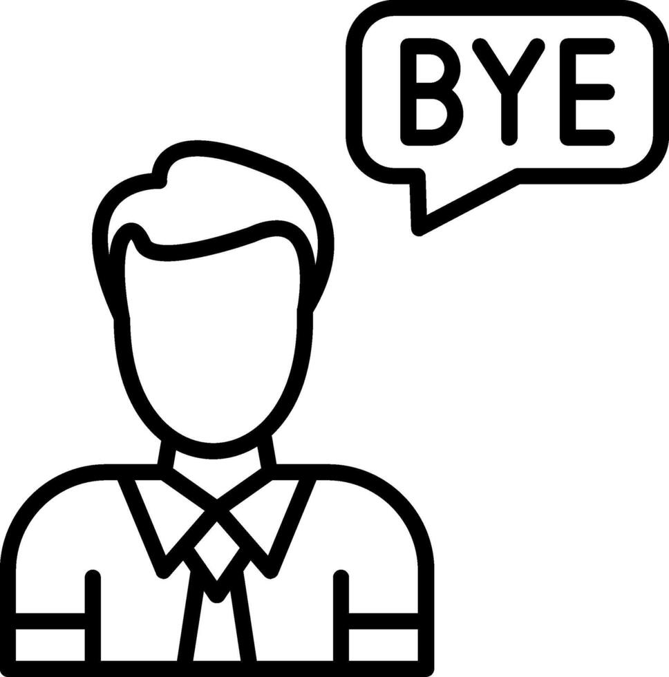 Goodbye Line Icon vector