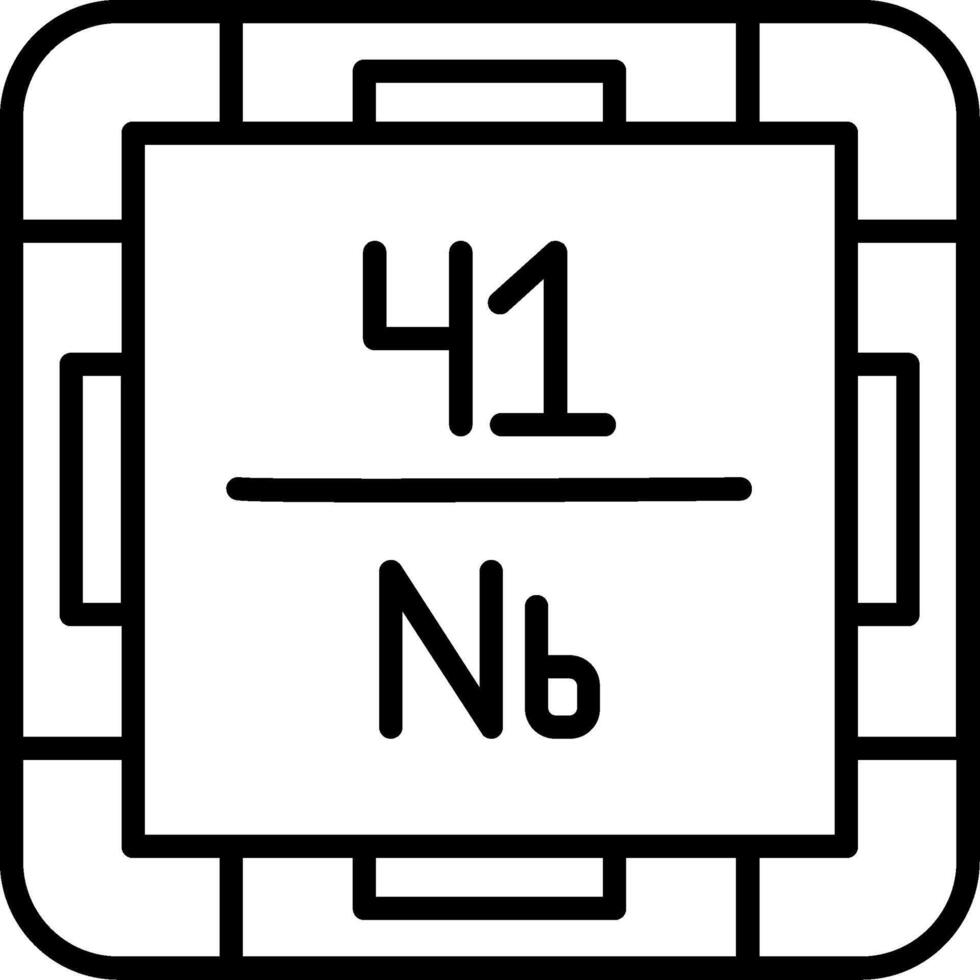 Niobium Line Icon vector