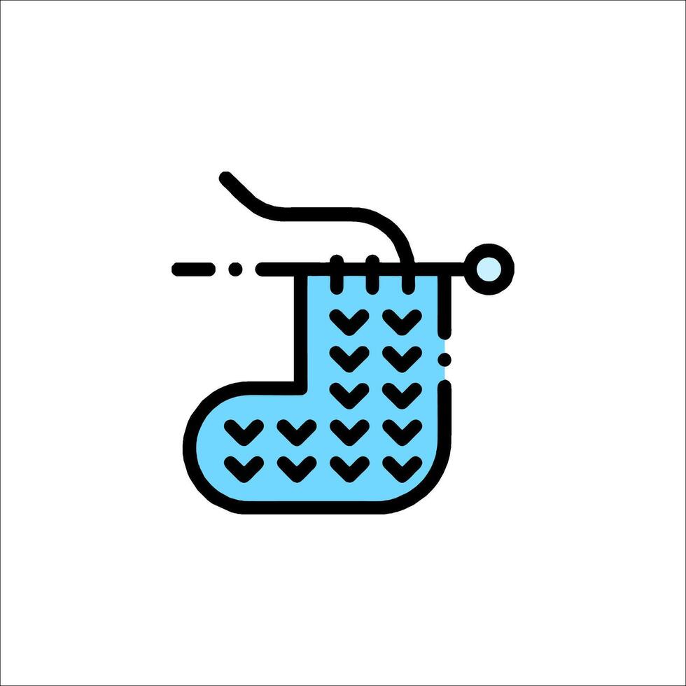 A sock with a needle and thread on it vector