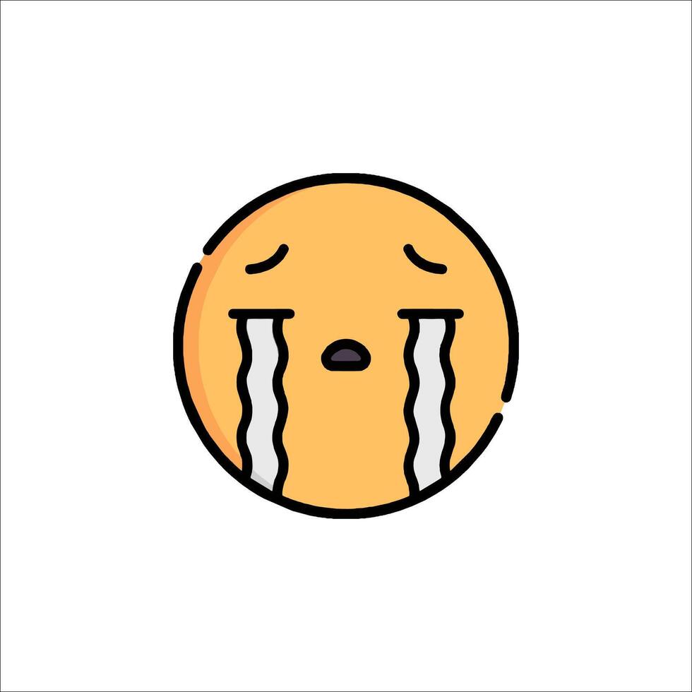 A crying emoticion icon on a white background vector