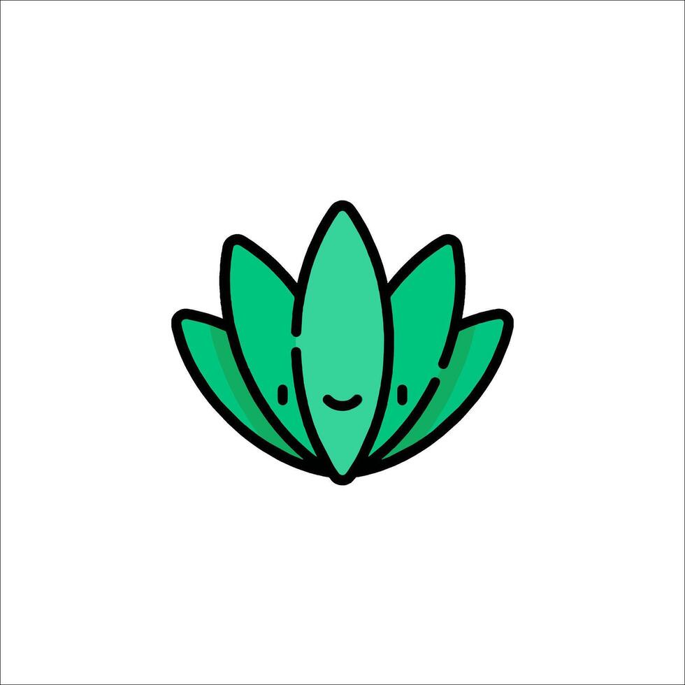 A green plant with a smiley face vector