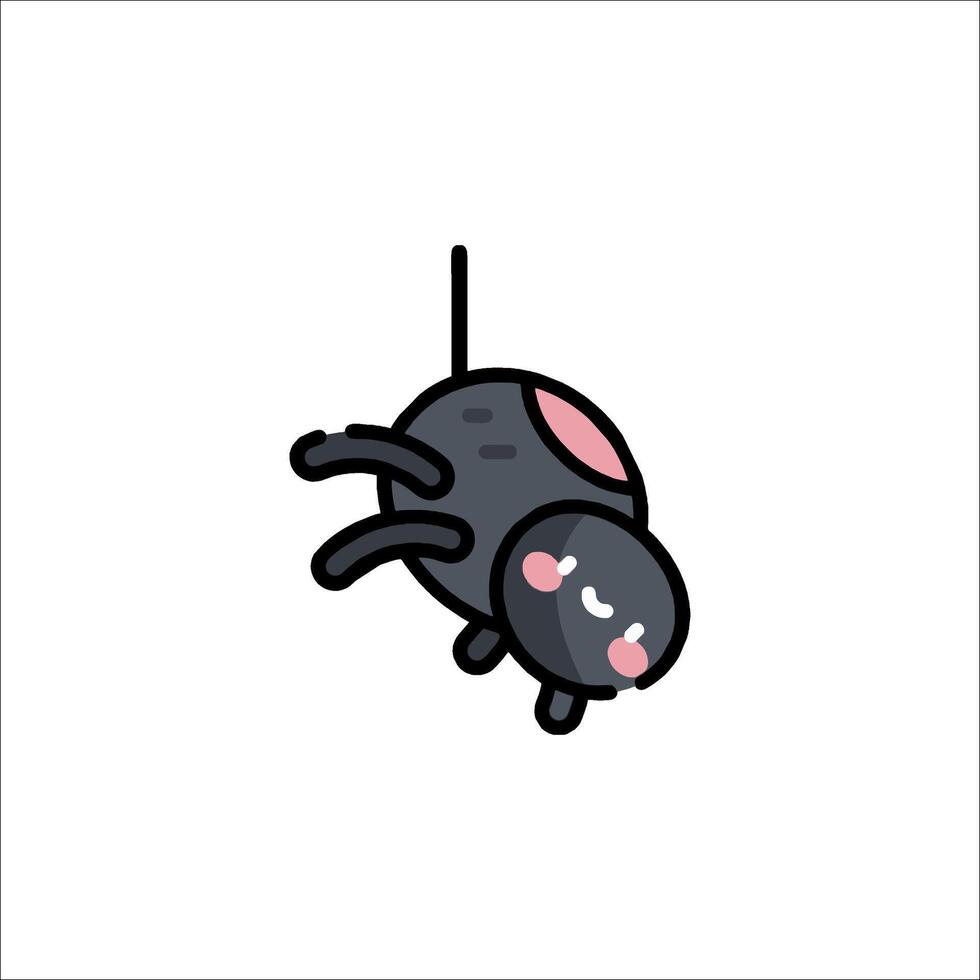 A cute spider with pink eyes and a pink nose vector