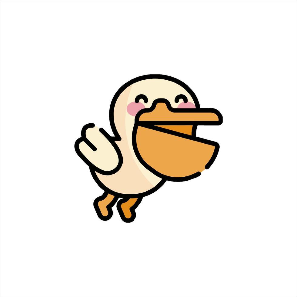 A cartoon duck with a beak and open mouth vector