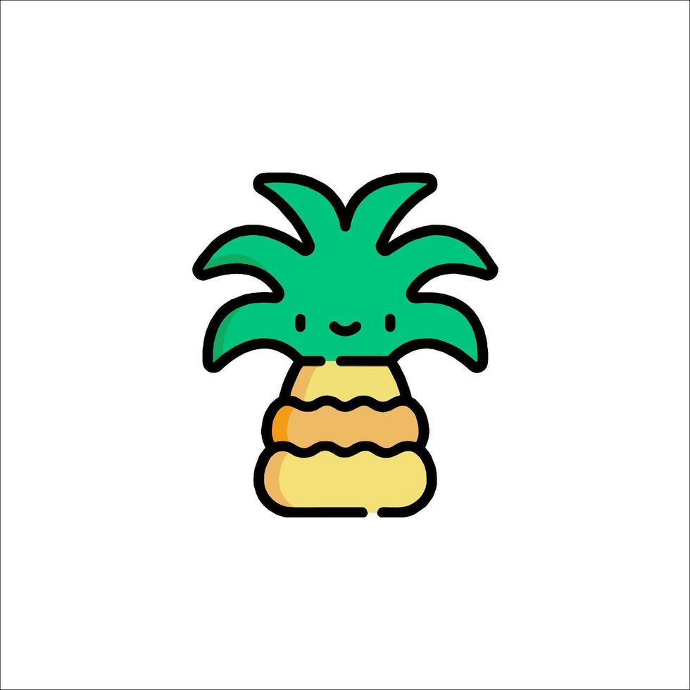 A cartoon pineapple with a smiley face vector