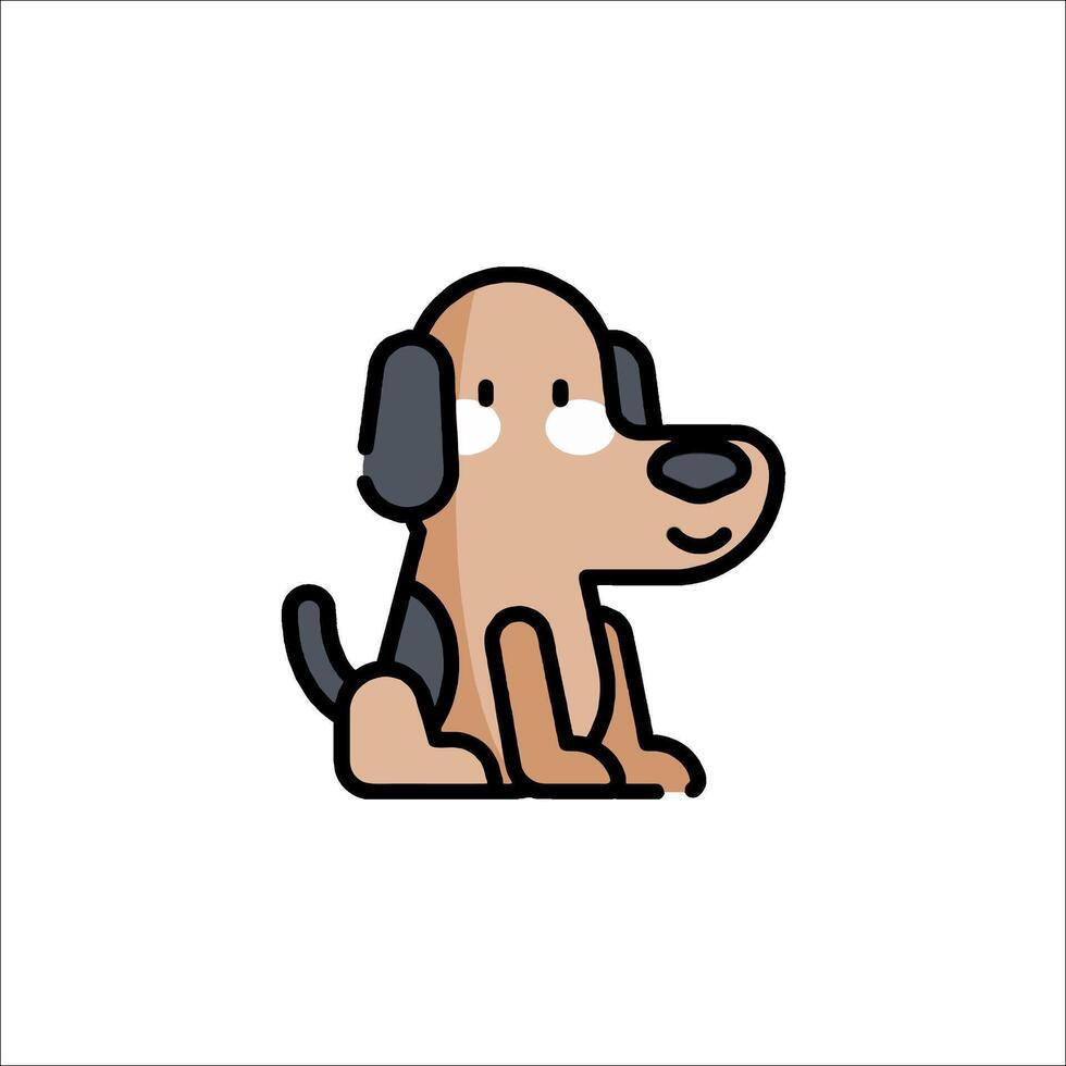 A cartoon dog sitting on the ground vector