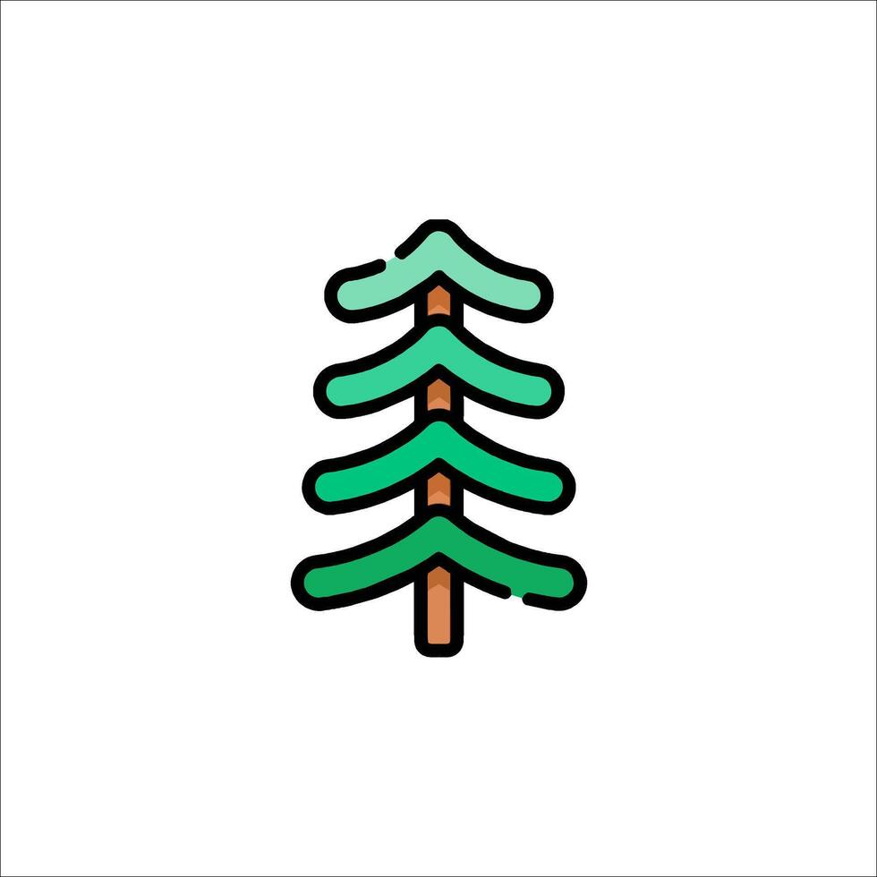 A green pine tree icon on a white background vector