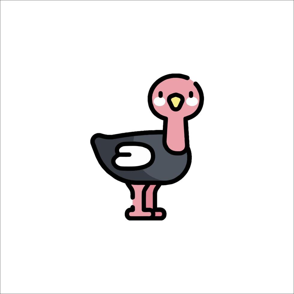 A cartoon turkey on a white background vector