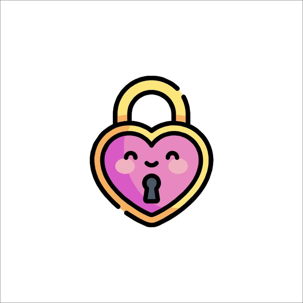A cute lock with a heart shape vector